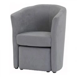 BUT Fauteuil Cabriolet Et Pouf CLAYTON Tissu Soro Gris Clair -Magasin Joss & Main fauteuil cabriolet et pouf clayton tissu soro gris clair 9158305 23905619 1140x1140