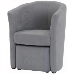 BUT Fauteuil Cabriolet Et Pouf CLAYTON Tissu Soro Gris Clair -Magasin Joss & Main fauteuil cabriolet et pouf clayton tissu soro gris clair 9158305 23905623 1140x1140