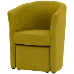 BUT Fauteuil Cabriolet Et Pouf CLAYTON Tissu Soro Jaune -Magasin Joss & Main fauteuil cabriolet et pouf clayton tissu soro jaune 9158127 23904799 1140x1140