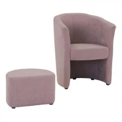 BUT Fauteuil Cabriolet Et Pouf CLAYTON Tissu Soro Rose -Magasin Joss & Main fauteuil cabriolet et pouf clayton tissu soro rose 9158345 23905813 1140x1140