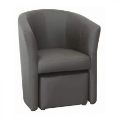 BUT Fauteuil Cabriolet Taupe CLAYTON PU Taupe