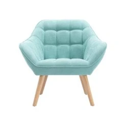 Vente-unique Fauteuil En Tissu Vert D'eau CASERTA
