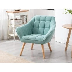 Vente-unique Fauteuil En Tissu Vert D'eau CASERTA -Magasin Joss & Main fauteuil caserta 12033678 31890554 1140x1140