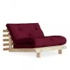 Inside 75 Fauteuil Convertible Futon ROOTS Pin Naturel Coloris Bordeaux Couchage...