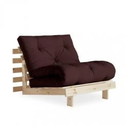 Inside 75 Fauteuil Convertible Futon ROOTS Pin Naturel Coloris Marron Couchage 9...