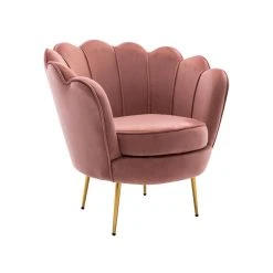 Vente-unique Fauteuil Coquillage En Velours Rose DANDELION -Magasin Joss & Main fauteuil dandelion 11570072 30362052 1140x1140