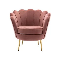 Vente-unique Fauteuil Coquillage En Velours Rose DANDELION -Magasin Joss & Main fauteuil dandelion 11570072 30362054 1140x1140