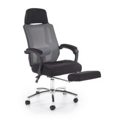 Carellia Fauteuil De Bureau FREEMAN Avec Repose-pied - Noir/Gris