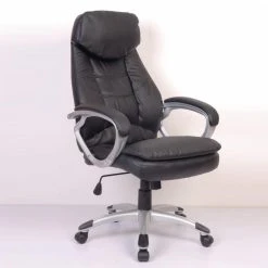 Chunhelife Fauteuil De Bureau Cro?te De Cuir Noir