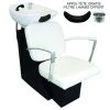 MonsterShop Fauteuil De Coiffure Shampooing Lavabo Appui Tête Réglable Blanc Sal...