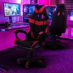 Idmarket Fauteuil De Gaming MARIO Réglable Avec Repose-pied, Coussin De Tête ...