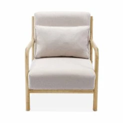 Fauteuil Design Beige En Bois Et Tissu L Alice's Garden -Magasin Joss & Main fauteuil design beige en bois et tissu l alices garden 11752810 577048 8 1140x1140