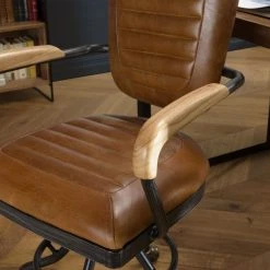 MACABANE Fauteuil Desk Vintage Cuir à Roulettes GASTON -Magasin Joss & Main fauteuil desk vintage cuir a roulettes gaston 3357780 6183466 66 1140x1140