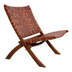 HOUSE NORDIC Fauteuil En Cuir Tressé Marron TOUPO -Magasin Joss & Main fauteuil en cuir tresse marron toupo design 1195065 2 1140x1140