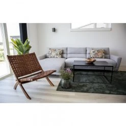 HOUSE NORDIC Fauteuil En Cuir Tressé Marron TOUPO -Magasin Joss & Main fauteuil en cuir tresse marron toupo design 1195065 6 1140x1140