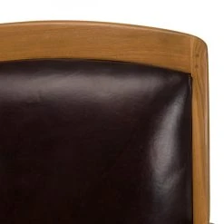 MACABANE Fauteuil En Teck Et Cuir Style Colonial - Marron -Magasin Joss & Main fauteuil en teck et cuir style colonial marron 500267 4 1140x1140