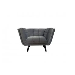 3S. X Home Fauteuil En Velours Gris MARGARET