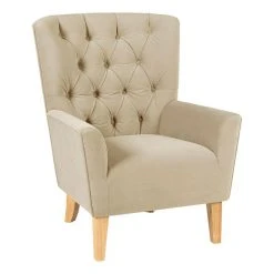 BUT Fauteuil Fixe ARTHURO Tissu Beige
