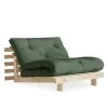 Inside 75 Fauteuil Convertible Futon RACINES Pin Naturel Coloris Vert Olive Couc...