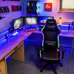 Gear4U Fauteuil Gamer Fourze à Led RGB, Chaise Gaming Avec Revêtement Cuir,... -Magasin Joss & Main fauteuil gamer fourze a led rgb chaise gaming avec revetement cuir dossier reglable 90 180 10441718 27021710 1140x1140