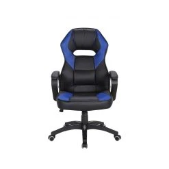 Mobili Rebecca Fauteuil Gamer Siège De Direction Noir Bleu Nylon Simili-Cuir -Magasin Joss & Main fauteuil gamer siege de direction noir bleu nylon 1