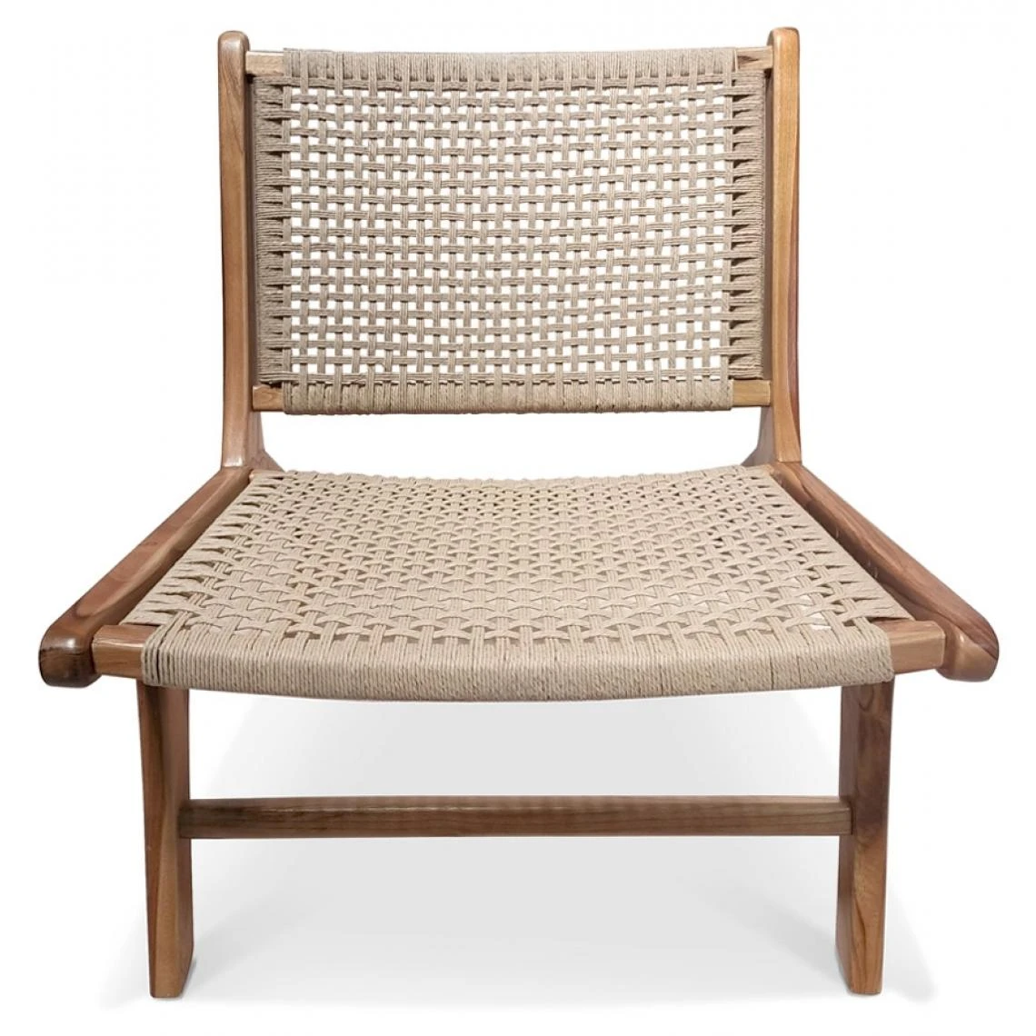 Alterego Fauteuil Lounge 'MARIANO' En Bois De Teck Et Corde Recyclé Naturel 3 Alterego Fauteuil Lounge 'MARIANO' En Bois De Teck Et Corde Recyclé Naturel – Image 3