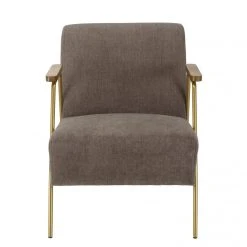 MACABANE Fauteuil Lounge Tissu Taupe Métal Doré Accoudoirs Bois -Magasin Joss & Main fauteuil lounge tissu taupe metal dore accoudoirs bois 3357756 6183262 62 1140x1140