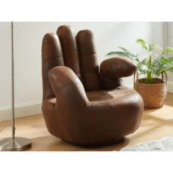 Vente-unique Fauteuil Main Pivotant CATCHY En Microfibre Vieillie -Magasin Joss & Main fauteuil main pivotant catchy en microfibre vieillie 7368176 18524802 1200x1200