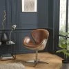 MACABANE Fauteuil Nevada Vintage Cuir Et Aluminium GASTON