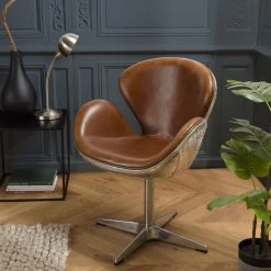 MACABANE Fauteuil Nevada Vintage Cuir Et Aluminium GASTON -Magasin Joss & Main fauteuil nevada vintage cuir et aluminium gaston 3357766 6183332 32 1140x1140