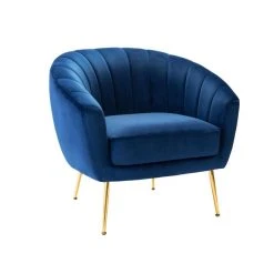 Vente-unique Fauteuil Cabriolet En Velours PABLITO - Bleu Roi -Magasin Joss & Main fauteuil pablito 11651698 30675290 1140x1140