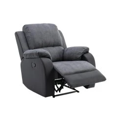 Vente-unique Fauteuil Relax En Microfibre Et Simili Gris Et Noir BRODY -Magasin Joss & Main fauteuil relax en microfibre et simili gris et noir brody 13808798 38230244 1140x1140