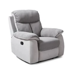 SANS MARQUE Fauteuil Relax Manuel - Tissu Gris Clair Et Gris Fonce - L 97 X P 94 X...