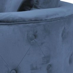 MENZZO Fauteuil Rond Capitonné Timeo Velours Bleu -Magasin Joss & Main fauteuil rond capitonne timeo velours bleu 10668916 27789598 1140x1140