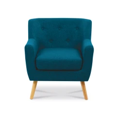 Idmarket Fauteuil Scandinave En Tissu Bleu Canard -Magasin Joss & Main fauteuil scandinave en tissu bleu canard 2