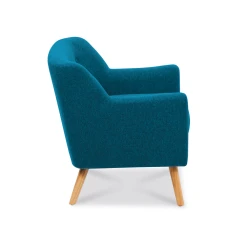 Idmarket Fauteuil Scandinave En Tissu Bleu Canard -Magasin Joss & Main fauteuil scandinave en tissu bleu canard 3