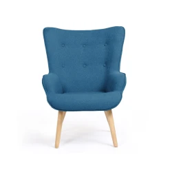 Idmarket Fauteuil Scandinave IVAR En Tissu Bleu Canard -Magasin Joss & Main fauteuil scandinave ivar en tissu bleu canard 2