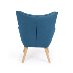 Idmarket Fauteuil Scandinave IVAR En Tissu Bleu Canard -Magasin Joss & Main fauteuil scandinave ivar en tissu bleu canard 3