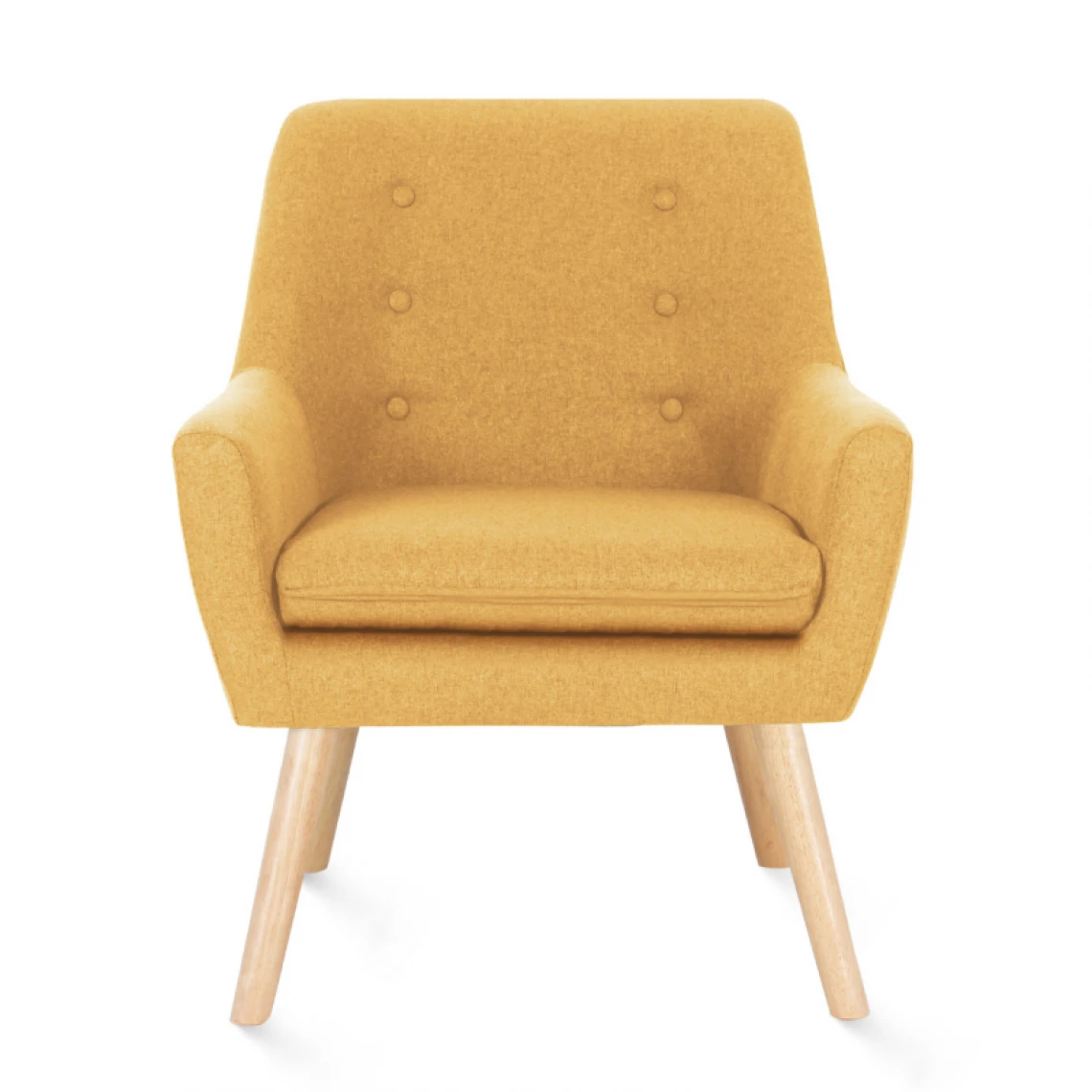 Idmarket Fauteuil Scandinave NAT En Tissu Jaune Moutarde 3 Idmarket Fauteuil Scandinave NAT En Tissu Jaune Moutarde – Image 3