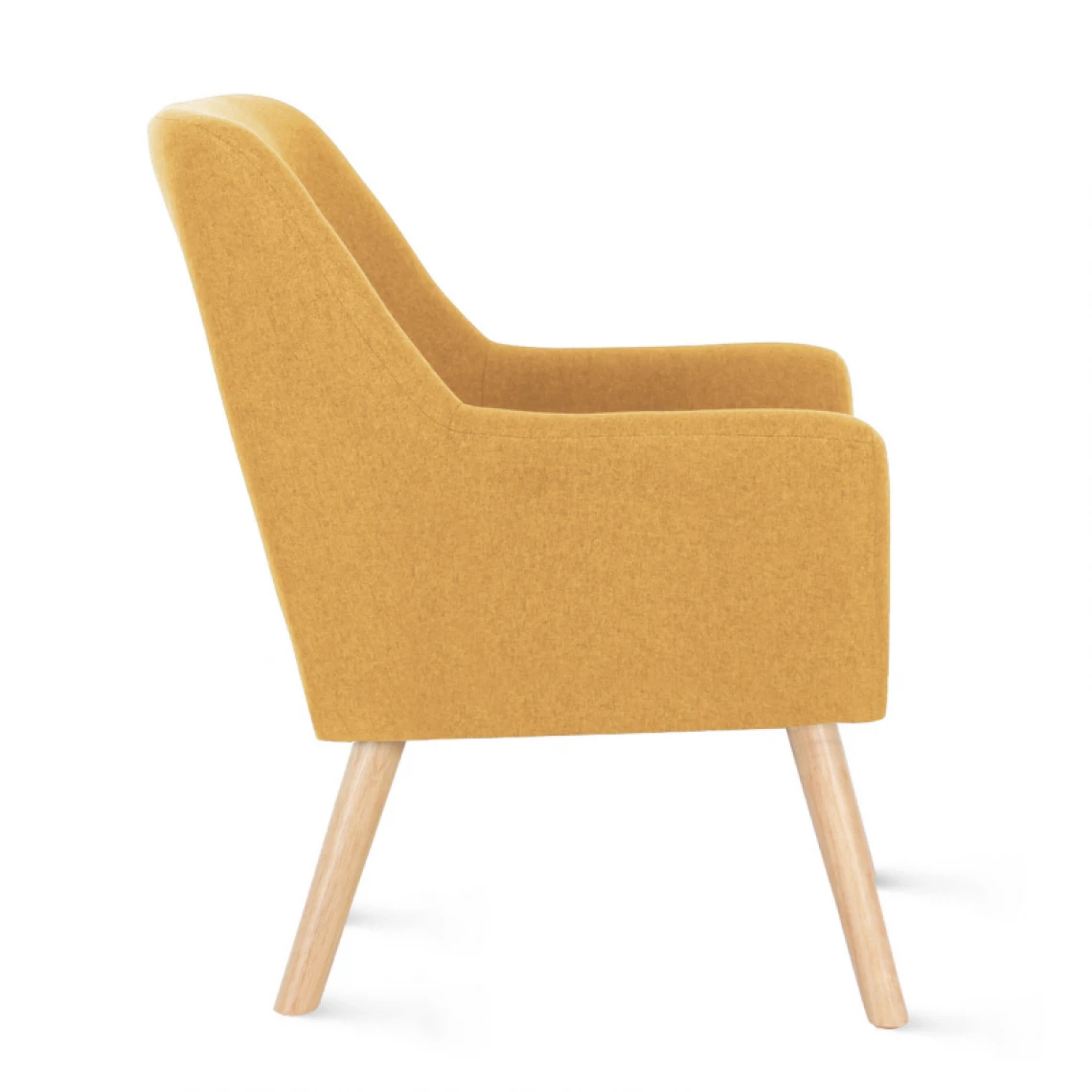 Idmarket Fauteuil Scandinave NAT En Tissu Jaune Moutarde 5 Idmarket Fauteuil Scandinave NAT En Tissu Jaune Moutarde – Image 5