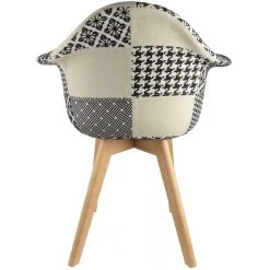 3S. X Home Chaise Scandinave Avec Accoudoir Patchwork Bicolore FJORD -Magasin Joss & Main fauteuil scandinave patchwork bicolore dalvik design 182036 2 1140x1140