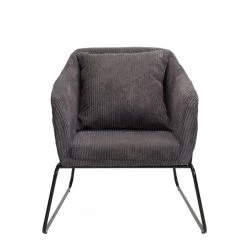MACABANE Fauteuil Tissu AGATHE Velours Cotelé Gris Anthracite Pieds Évasés M... -Magasin Joss & Main fauteuil tissu agathe velours cotele gris anthracite pieds vases metal design 3197652 4 1140x1140 1