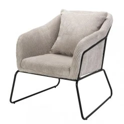 MACABANE Fauteuil Tissu AGATHE Velours Cotelé Gris Perle Pieds Évasés Métal -Magasin Joss & Main fauteuil tissu agathe velours cotele gris perle pieds vases metal design 3197650 2 1140x1140 1