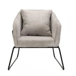 MACABANE Fauteuil Tissu AGATHE Velours Cotelé Gris Perle Pieds Évasés Métal -Magasin Joss & Main fauteuil tissu agathe velours cotele gris perle pieds vases metal design 3197650 4 1140x1140 2