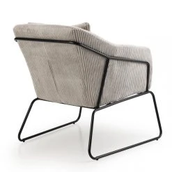 MACABANE Fauteuil Tissu AGATHE Velours Cotelé Gris Perle Pieds Évasés Métal -Magasin Joss & Main fauteuil tissu agathe velours cotele gris perle pieds vases metal design 3197650 5 1140x1140 1