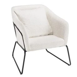 MACABANE Fauteuil Tissu Bouclette Blanc Pieds évasés Métal Noir AGATHE 7 MACABANE Fauteuil Tissu Bouclette Blanc Pieds évasés Métal Noir AGATHE -Magasin Joss & Main fauteuil tissu bouclette blanc pieds evases metal noir agathe 3425158 6562536 36 1140x1140