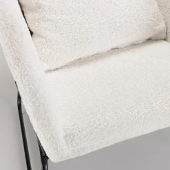 MACABANE Fauteuil Tissu Bouclette Blanc Pieds évasés Métal Noir AGATHE 9 MACABANE Fauteuil Tissu Bouclette Blanc Pieds évasés Métal Noir AGATHE -Magasin Joss & Main fauteuil tissu bouclette blanc pieds evases metal noir agathe 3425158 6562542 42 1140x1140