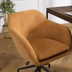 MACABANE Fauteuil Tissu Orange Avec Boutons Pieds Métal Noir -Magasin Joss & Main fauteuil tissu orange avec boutons pieds metal noir 3358728 6188110 10 1140x1140