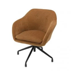 MACABANE Fauteuil Tissu Orange Avec Boutons Pieds Métal Noir -Magasin Joss & Main fauteuil tissu orange avec boutons pieds metal noir 3358728 6188112 12 1140x1140