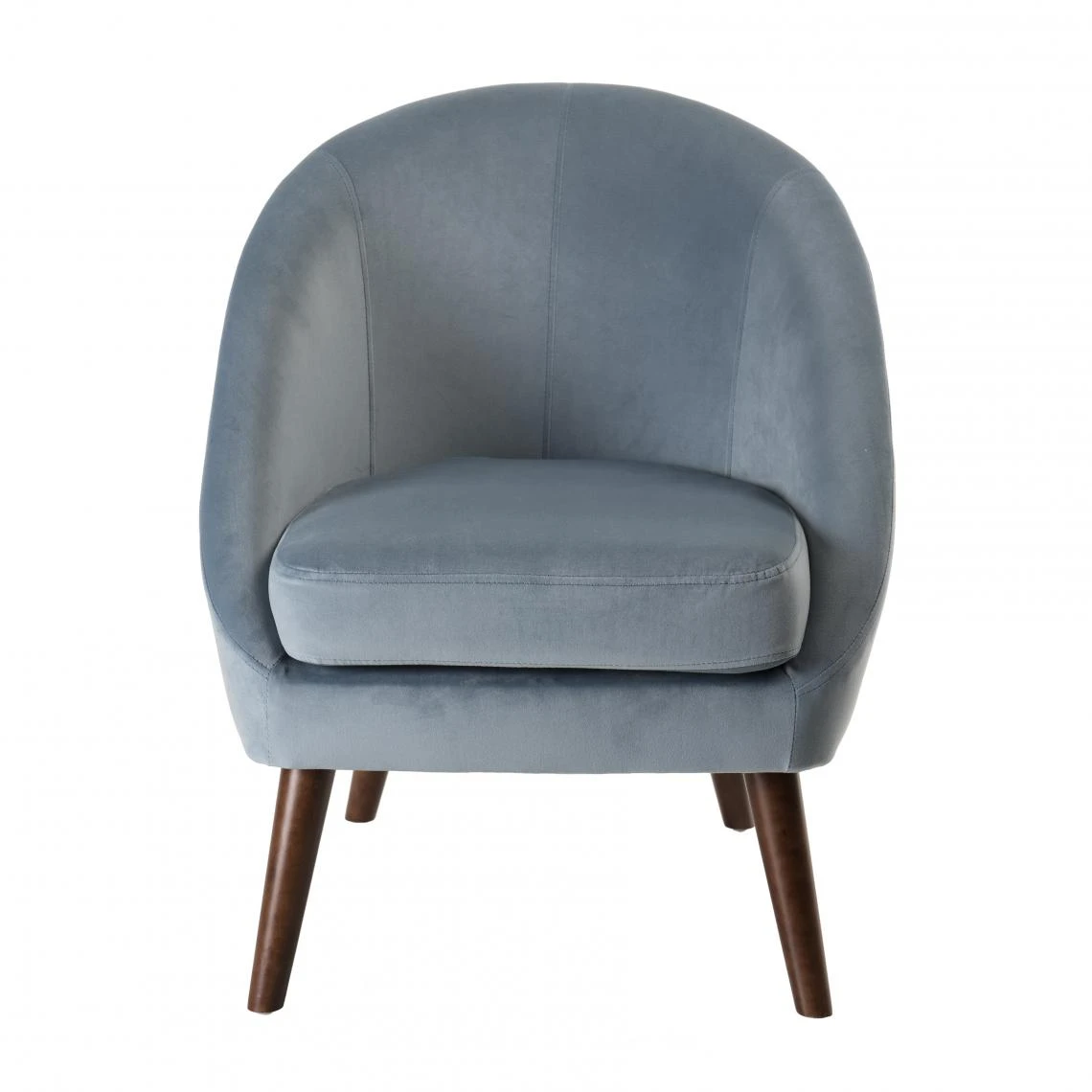 MACABANE Fauteuil Tissu Velours LOIS Bleu Clair Pieds Bois 1 MACABANE Fauteuil Tissu Velours LOIS Bleu Clair Pieds Bois